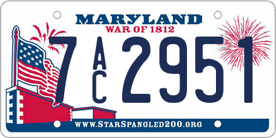 MD license plate 7AC2951