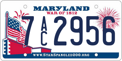 MD license plate 7AC2956
