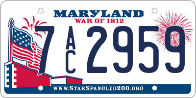 MD license plate 7AC2959