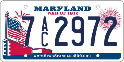 MD license plate 7AC2972