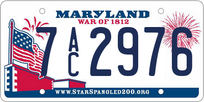 MD license plate 7AC2976