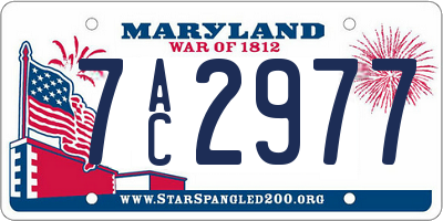 MD license plate 7AC2977