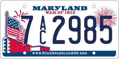 MD license plate 7AC2985