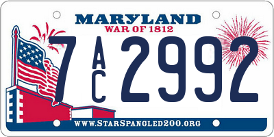 MD license plate 7AC2992