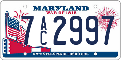 MD license plate 7AC2997