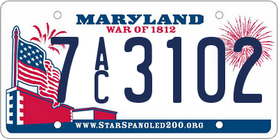 MD license plate 7AC3102