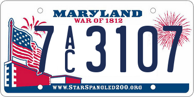 MD license plate 7AC3107
