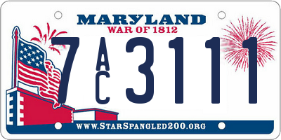 MD license plate 7AC3111