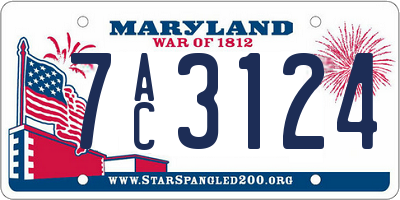 MD license plate 7AC3124