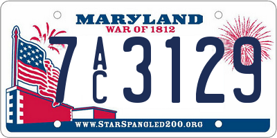 MD license plate 7AC3129