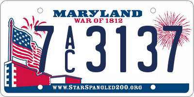 MD license plate 7AC3137