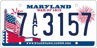 MD license plate 7AC3157
