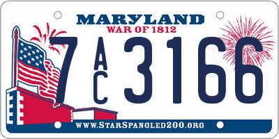 MD license plate 7AC3166