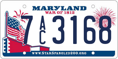 MD license plate 7AC3168