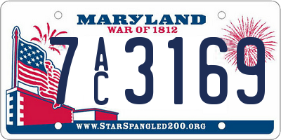 MD license plate 7AC3169