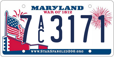 MD license plate 7AC3171