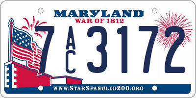 MD license plate 7AC3172