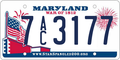 MD license plate 7AC3177