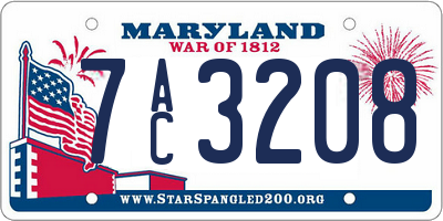 MD license plate 7AC3208