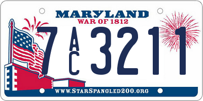 MD license plate 7AC3211
