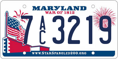 MD license plate 7AC3219