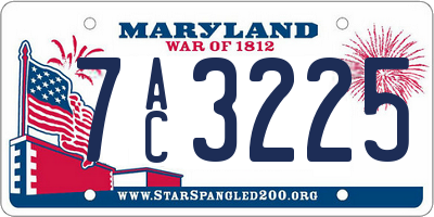 MD license plate 7AC3225