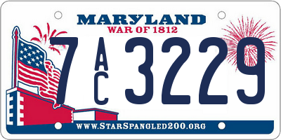 MD license plate 7AC3229