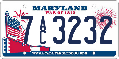 MD license plate 7AC3232