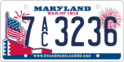 MD license plate 7AC3236
