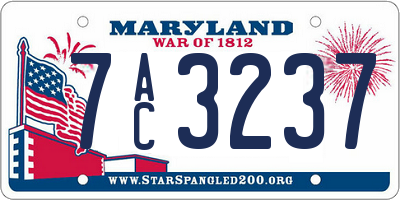 MD license plate 7AC3237
