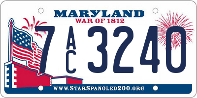 MD license plate 7AC3240