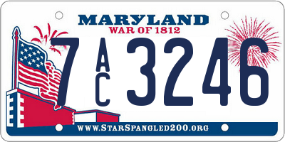 MD license plate 7AC3246