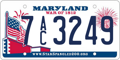 MD license plate 7AC3249