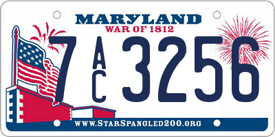MD license plate 7AC3256