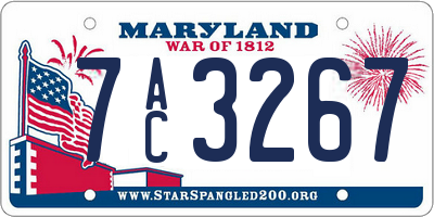 MD license plate 7AC3267