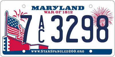 MD license plate 7AC3298