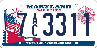 MD license plate 7AC3311