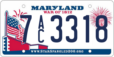 MD license plate 7AC3318