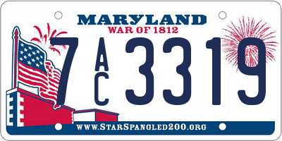 MD license plate 7AC3319