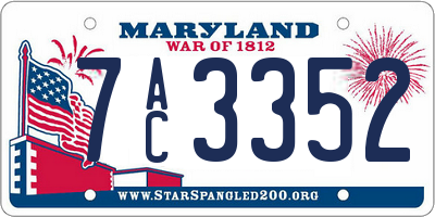 MD license plate 7AC3352