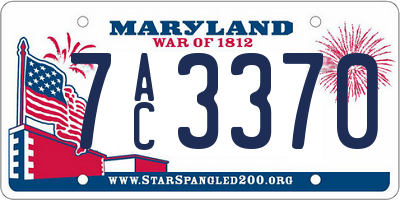 MD license plate 7AC3370