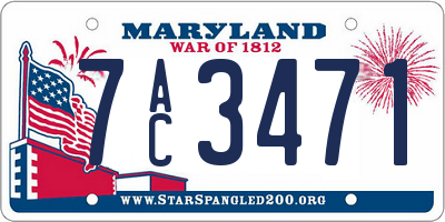 MD license plate 7AC3471
