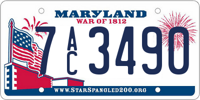 MD license plate 7AC3490