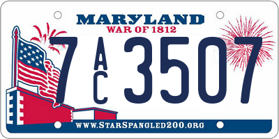 MD license plate 7AC3507