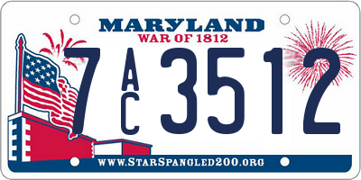 MD license plate 7AC3512