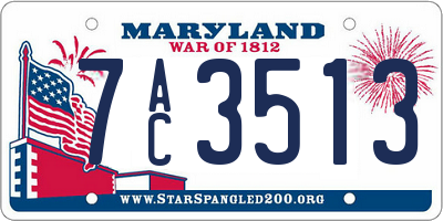 MD license plate 7AC3513