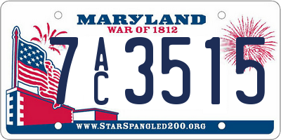 MD license plate 7AC3515