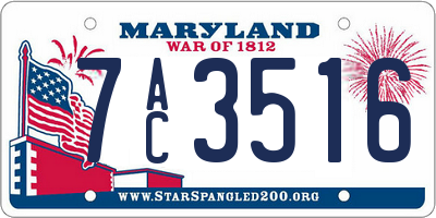 MD license plate 7AC3516