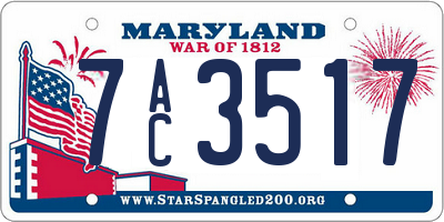 MD license plate 7AC3517