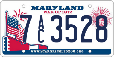 MD license plate 7AC3528